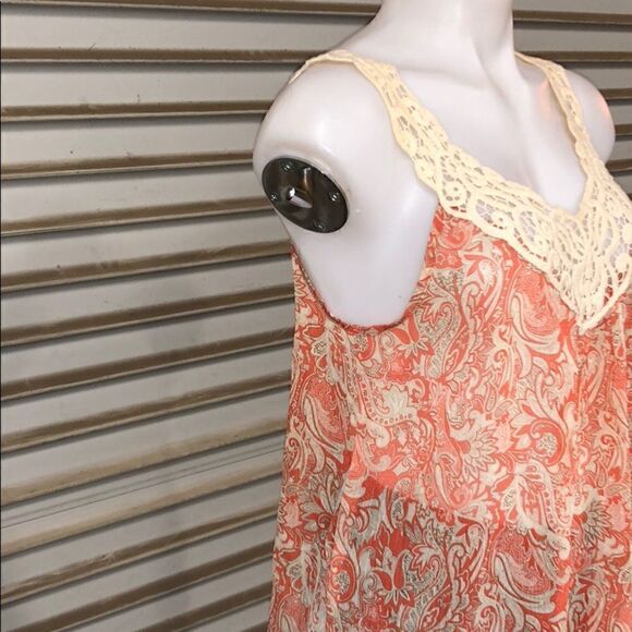 🛍️Forever 21 Fun top sheer with lace neckline - Picture 6 of 7